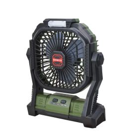 7800mAh Portable Camping Fan Rechargeable Multifunctional Mini Fan USB Outdoor Hang Ceiling Fan Led Light Desktop Fan Power Bank (Color: GREEN, Ships From: China)