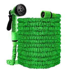 Expanding Expandable Flexible Garden Water Hose w Spray Nozzle 25, 50, 75, 100FT (Color: GREEN, Item Length: 50 ft)