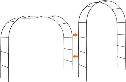Black Garden Arch Arbors, Trellis for Climbing Plants Outdoor 6-8ft, Two Way Assemble Wedding Decoration Metal Arch (Color: GREEN)