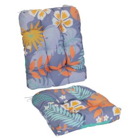 Waterproof Rocking Chair Cushion Upper And Lower Back And Seat Sets with Non-Slip Ties Oxford Cloth Surface Polyester Filling Comfortable for Ind (Color: Grey_OrangeLeaf_Pro)